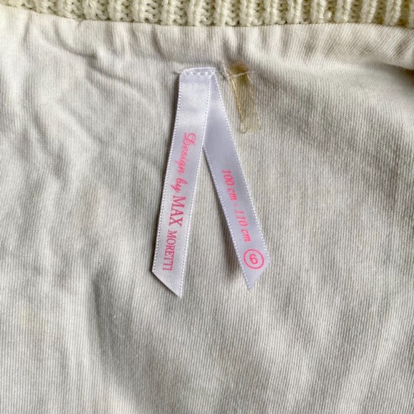 Design by Max Moretti Faux Fur Knit Girl’s Jacket Size 6 Cream - Picture 6 of 8